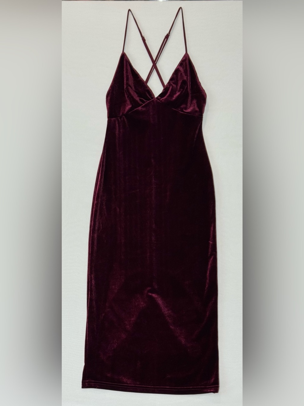 Lulu's In Vogue Burgundy Velvet Bodycon Midi Dress